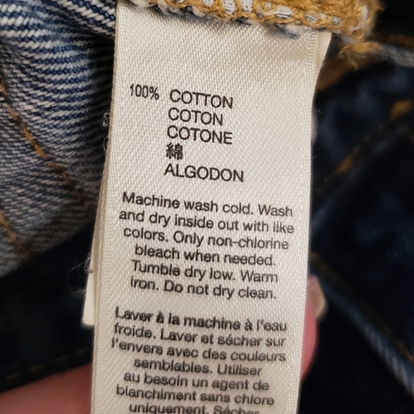 Gap Mens Straight Fit Hi Rise Jeans Size 35 x 32 100% Cotton Whiskering - Picture 10 of 12